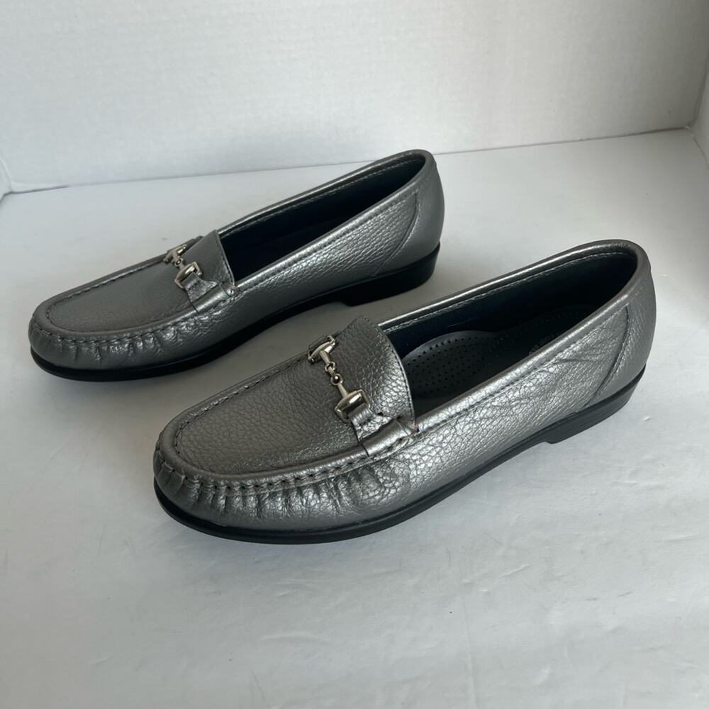 SAS Women’s Metro Tripad Silver Comfort Horsebit Leather Loafers Sz‎ 9 Narrow